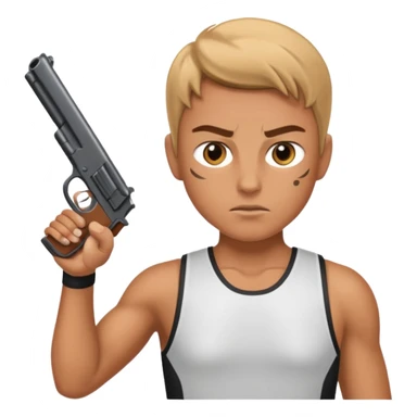 athlete gun shooting sticker