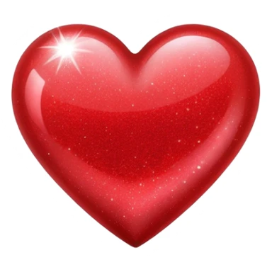 red heart with glitter effect sticker