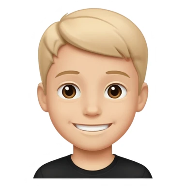 smiling boy in black shirt sticker