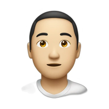 大眼睛-双眼皮-圆鼻子-黑色眼镜框-嘴巴-浓眉毛-刘海-马尾-黑头发 sticker