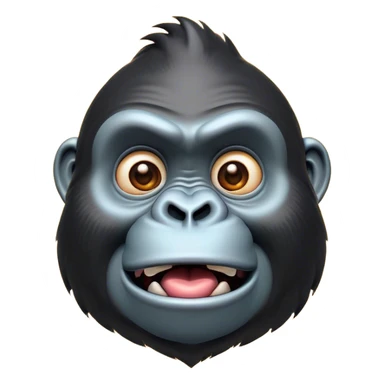 Cinematic Comical Gorilla Portrait Emoji, Head tilted dramatically with an exaggeratedly shocked expression, featuring a robust build with wide, comically expressive eyes full of humorous disbelief, Simplified yet hilariously expressive features, highly detailed, glowing with a slightly sassy jungle glow, high shine, dramatic yet playful, stylized with an air of quirky primate attitude, soft glowing outline, capturing the essence of a meme-worthy gorilla that appears ready to side-eye its way into viral fame! sticker