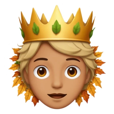 fall ecstatic emoticon artsy slightly creepy crown of leaves but make the base a normal emoji sticker