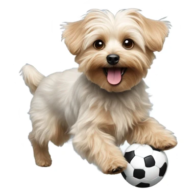 Yorkipoo playing soccer sticker