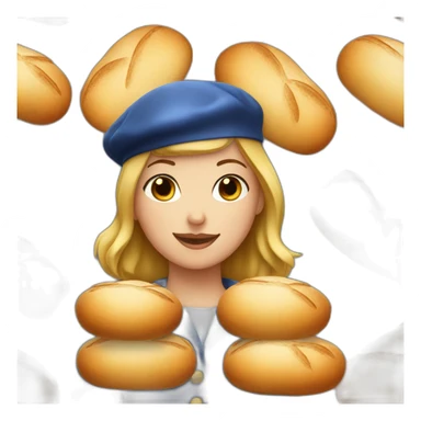 french-girl-with-bread-and-beret sticker