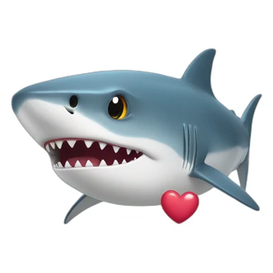 Requin avec coeur dans les yeux sticker
