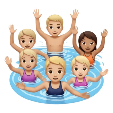 3 tween girls and 1 ten year old boy swimming in pool sticker