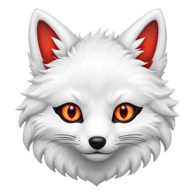 white kitsune with red eye sticker