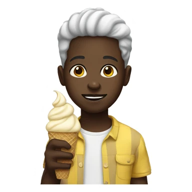 black boy with icecream sticker