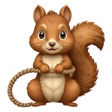 Squirrel jumping rope sticker