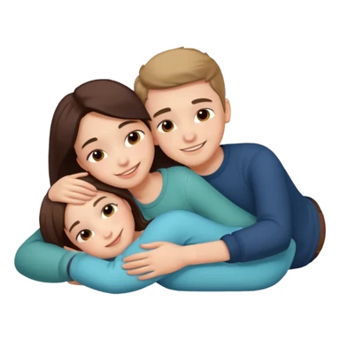 Boy and girl together close relationship cute Laying down hugging sticker