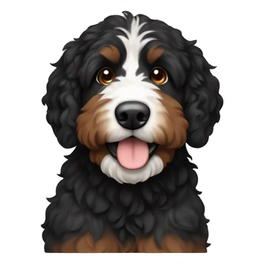 Black and brown Bernedoodle with no white fur  sticker