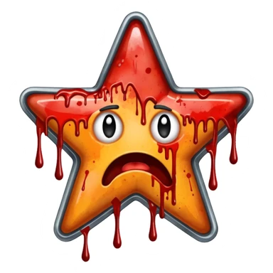  Abstractly dark, edgy, funky, macabre, gritty, lurid rating for a “1/10 Star Rating” or “Trash Rating”. Dripping blood. Graffiti funky grunge. Watercolour blood. sticker