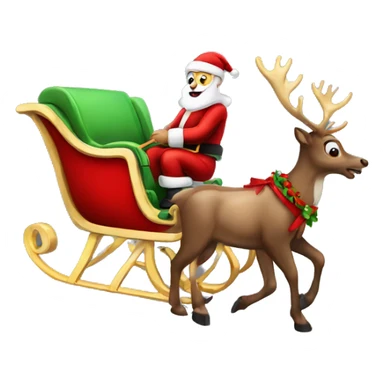 Santas sleigh with reindeer  sticker