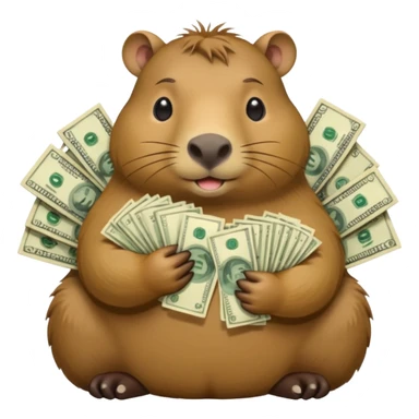 capybara doing a money spread sticker