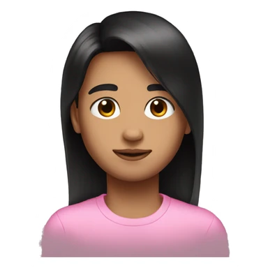 AI Emojis pink boy black hair sticker