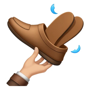 a hand throwing a slipper sticker