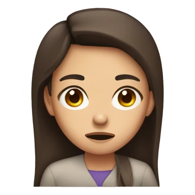 brunette girl disgusted face sticker