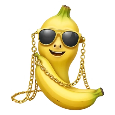 Banana wearing gold chains and sunglasses gangster  sticker