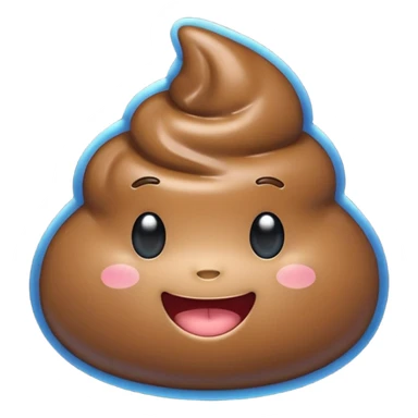 blue colors kawaii poop sticker