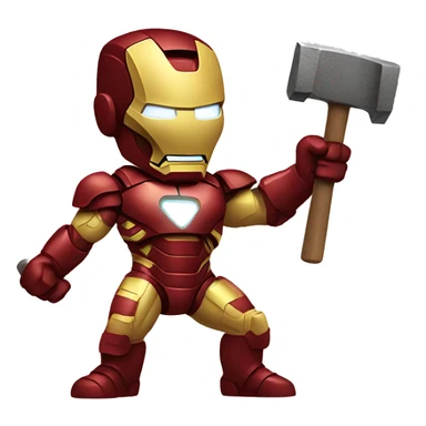 iron man with hammer sticker