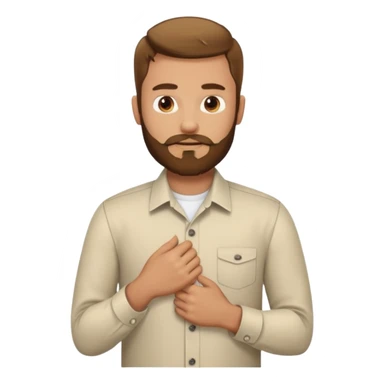 Man with beard change his shirt to his office work shirt sticker