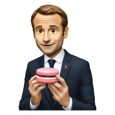 Macron qui mange un macaron sticker
