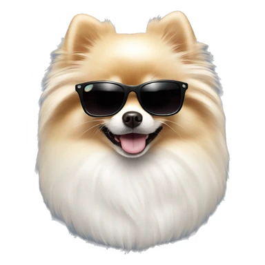 White pomeranian with sunglasses sticker