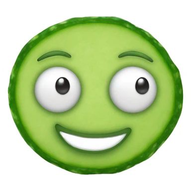 smiling face emoji with cucumbers over the eyes sticker