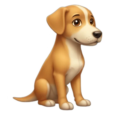 Chien qui fait un bisous à un dinosaure sticker