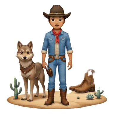 wolf and cowboys sticker
