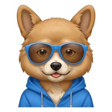 Dog wearing hoodie with sunglasses  sticker