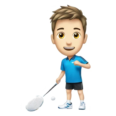 A boy wit Yonex badminton  sticker