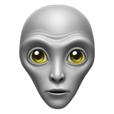 Grey alien head no details -nose  sticker