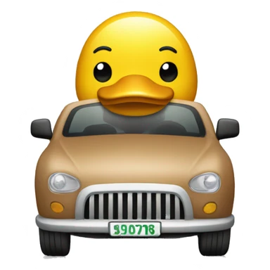 Un pato en un coche sticker