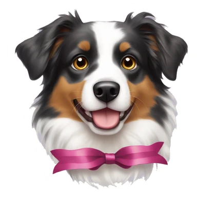 Australian Shepherd with ribbon sticker