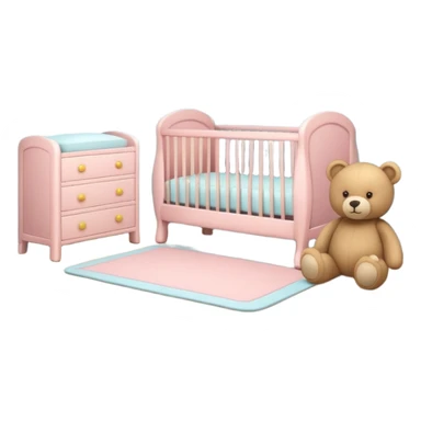 Cozy baby room with crib and teddy bear sticker