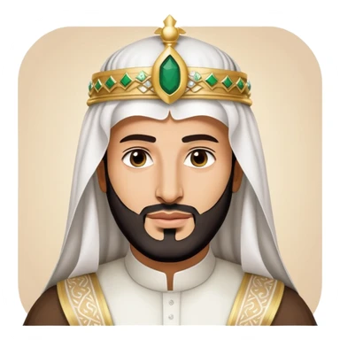 Mohammed bin Salman, Saudi Arabian crown prince, in traditional Saudi attire with white headdress sticker