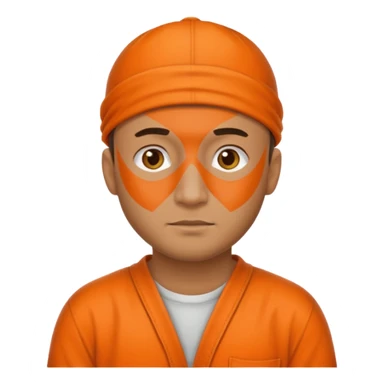 prisoner man in orange clothing sticker