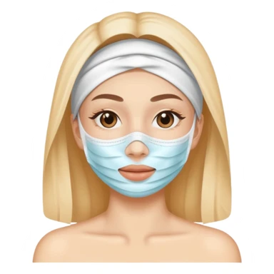 face skincare with mask pack sticker