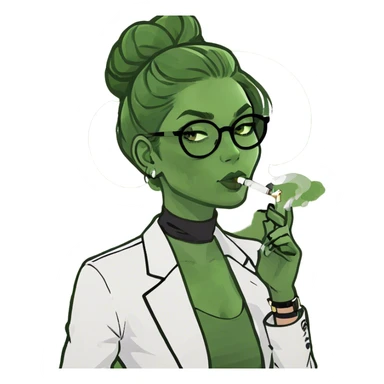 blond girl smoking vape sticker