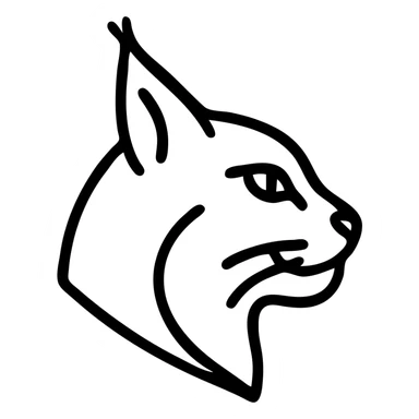 minimal line art of an elegant canada lynx side profile sticker