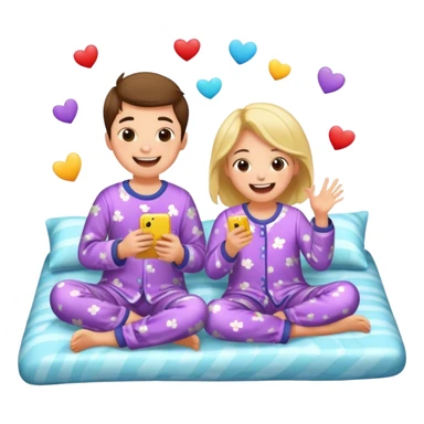 Two kids having a sleepover sticker