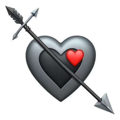 Black heart with cross arrow. Don't use red colour . Use normal Arrow which goes from one side and come out of other  sticker