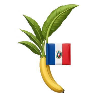 Plantain with a Dominican flag  sticker