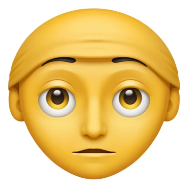 Generate me a blank face emoji with the upper eyelid half closed make it the original yellow emoji remove the nose sticker