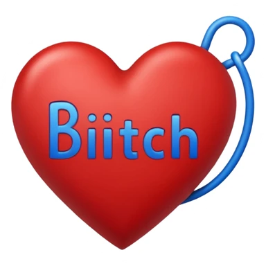 blue Bad bitch words written inside heart sticker
