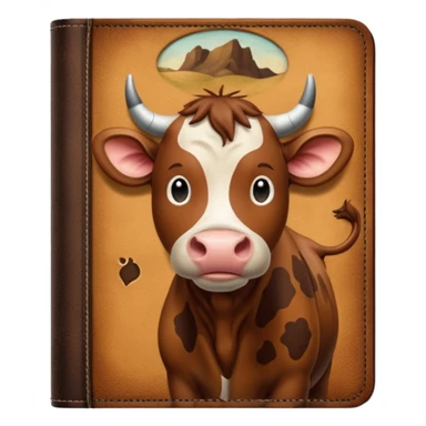 Brown cow print western journal  sticker