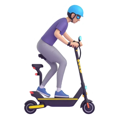 person riding an electric scooter sticker