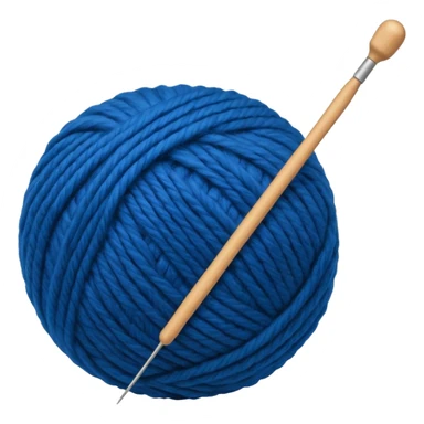 ball of wool with a knitting needle sticker