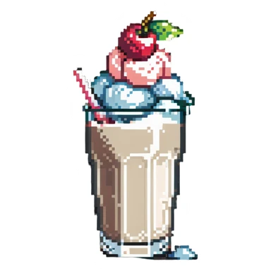 cream soda with a scoop of ice cream and a cherry on top sticker